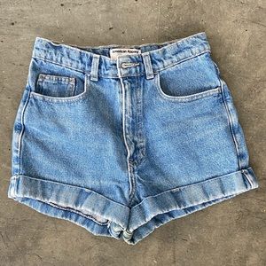 American Apparel High-Waisted Jean Shorts